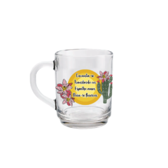 Caneca Lisa de Vidro - Cacto Flor do Sol - 8431 - comprar online
