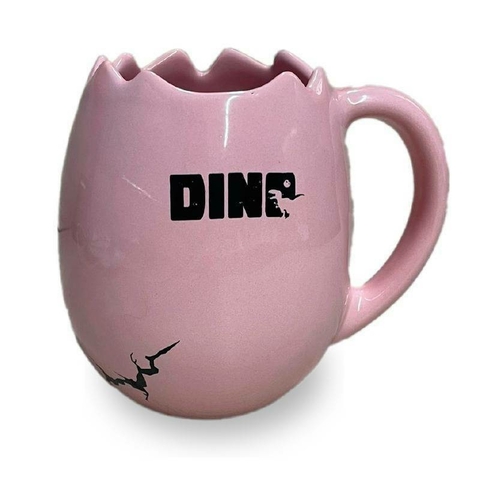 Caneca Formato Ovo de Dinossauro Rosa