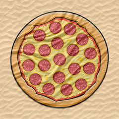 Toalha de Praia Estilo Canga - Pizza Peperoni - comprar online