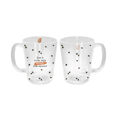 Caneca de Vidro Basic 310ml - Naturals Mamão 37612