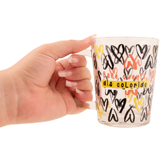 Caneca de Vidro Basic 310ml - Frases Cores e Amores 36269