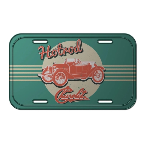 Placa Carro GM Jalopy Hotroad Listras Fd Verde