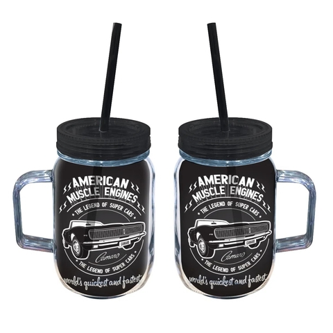 Copo Jarra Acrilico Gm American Muscle Car Preto 40346