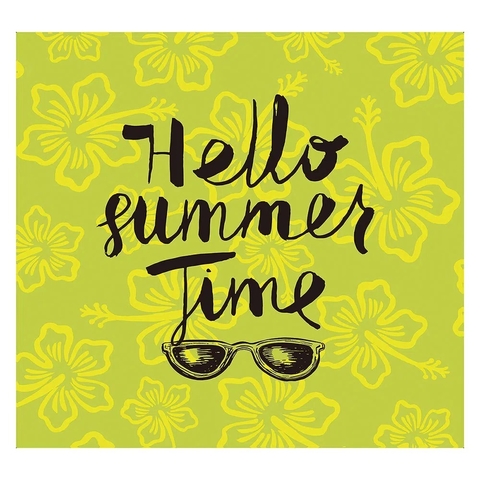 Tela Hello Summer Time 25cm X 25cm X 2cm