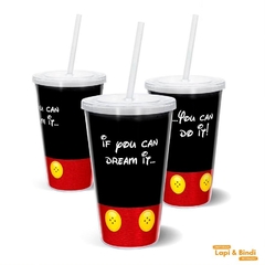 Copo com Canudo Mickey Disney You Can Do IT!