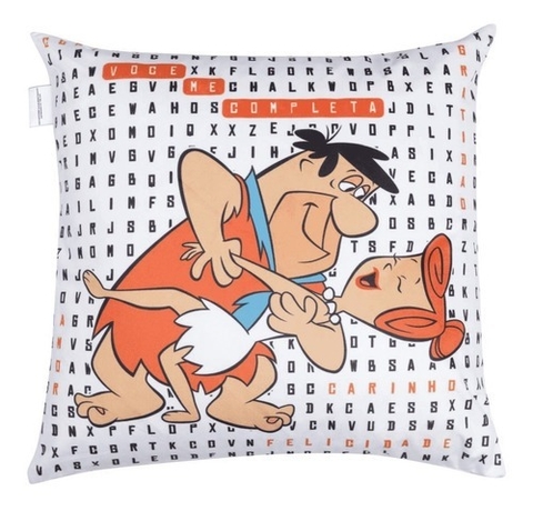 Capa Almofada Poliéster 45x45 - Flinstones - Fred e Vilma