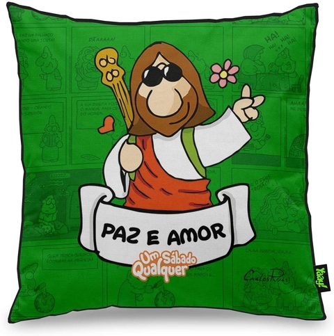 Capa Almofada 40x40 - Um sábado Qualquer Protegido Por Jesus