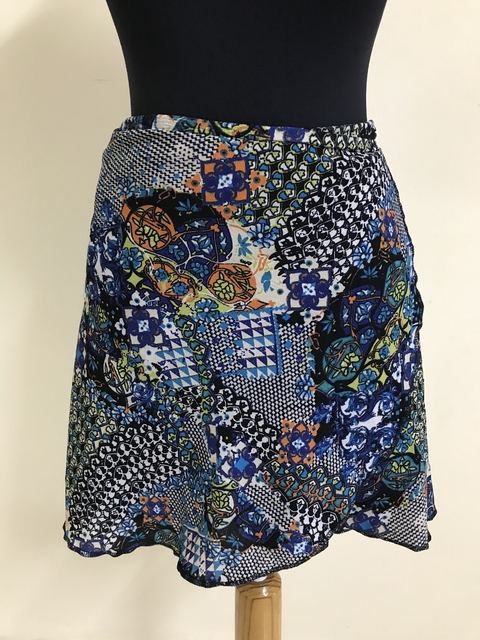 Saia Estampa azul
