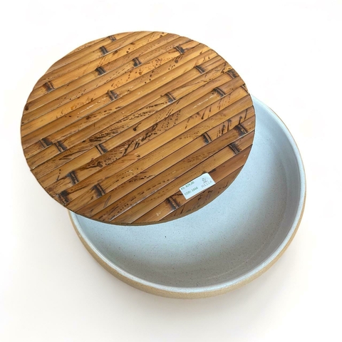 Vasilha com tampa de Bambu