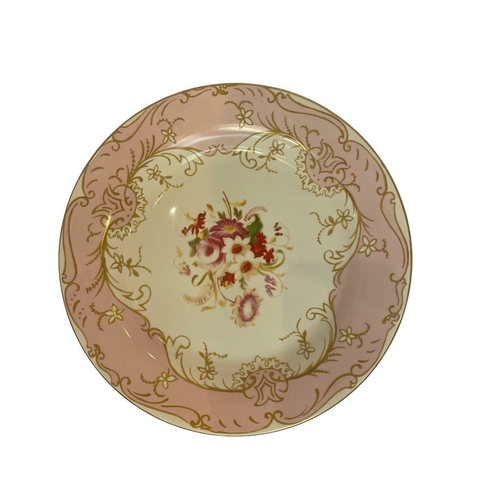 Conjunto 6 pratos floral vintage rosa