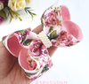 Laço Boutique Floral com Pérolas tamanho G 11 a 12 cm