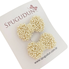 Laço de cravejado de pérolas bordado (5,5 cm) - Spugudun