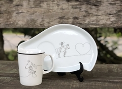 Kit Caneca com Bandeja - Niña y Caballo