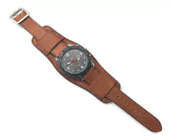 Brazalete de cuero con Reloj Marron en internet