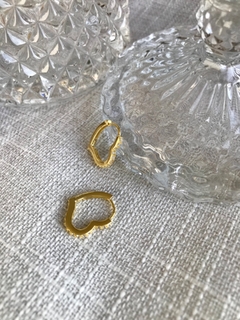 Aros Corazones Cubic Gold - Jg.joyasonline