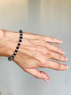 Pulsera cristal negra combinada - comprar online