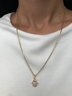 Collar Hamsa cubic gold en internet
