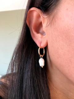 Argollitas Perlas Bijou - Jg.joyasonline