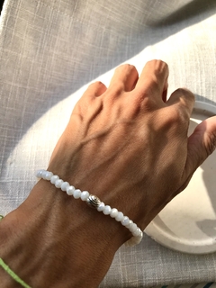 Pulsera Cristal Blanca tornasol