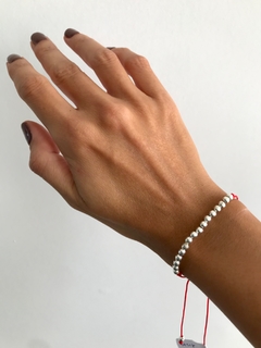 Pulsera hilo rojo y acero - comprar online