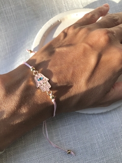 Pulsera Hamsa rosa