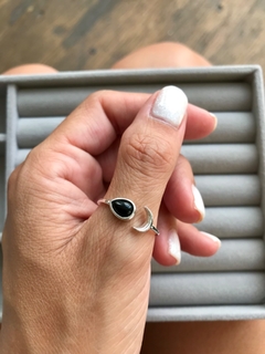 Anillo Ónix y media luna pl