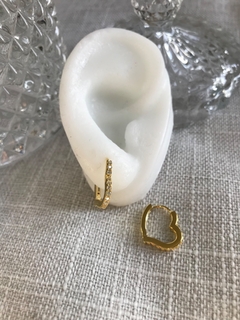 Aros Corazones Cubic Gold en internet