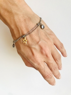 Pulsera doble Cubic y Estrella aq
