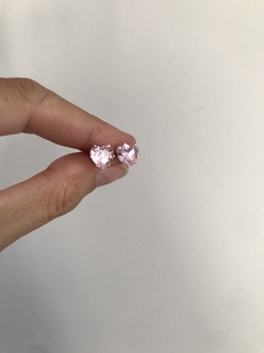 Aros Corazones cubic rosa pl - Jg.joyasonline