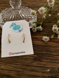 Aros Corazones Cubic Gold - comprar online