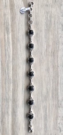 Pulsera plata 925 y piedra onix. en internet