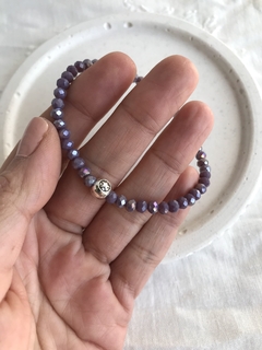 Pulsera cristal Lila tornasol