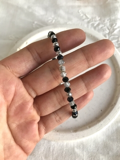 Pulsera cristal negra combinada