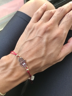 Pulsera hamsa bordo