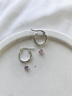 Argollitas Cubic rosa