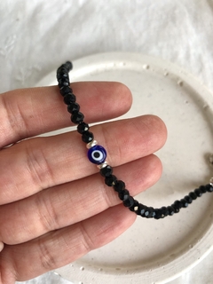 Pulsera cristal negra ojo turco ab - comprar online