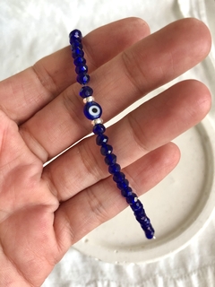 Pulsera cristal azul con ojo turco ab