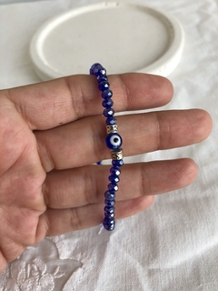 Pulsera cristal azul tornasol ojo - comprar online