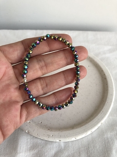 Pulsera cristal negra tornasol