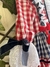 Vestido junino Vichy azul e vermelho - PIPOOLIM MODA INFANTIL 