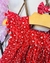 Vestido de pompom vermelho com corações - comprar online