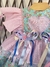 Caipira Floral com Vichy rosa três saias - comprar online