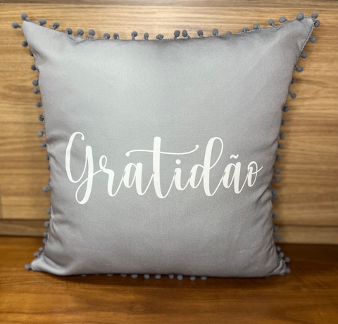 Capa de almofada - Pompom - Gratidão