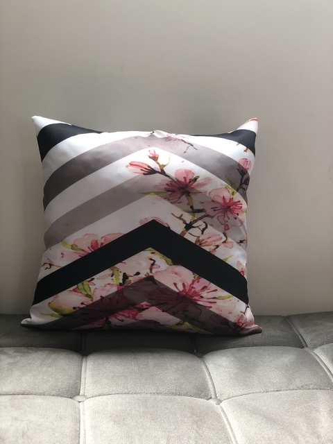Capa flores em chevron