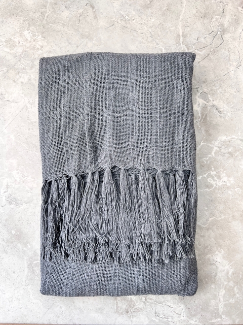Manta Decorativa Basic - Cinza Escuro