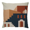 Capa de almofada em Linho - Marrocos Marrocos Cidade Azul/Terracota