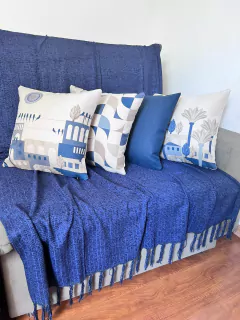 Capa de almofada em Linho - Copacabana azul - comprar online