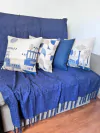 Capa de almofada em Linho Azul