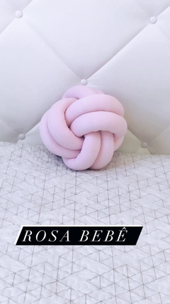 Almofada Nó escandinavo - Rosa Bebê