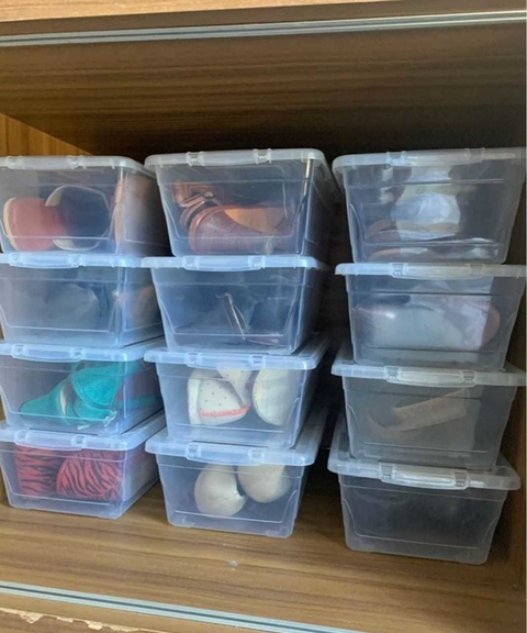 10 Cajas Organizadoras Plásticas con Tapa Zapatos Grandes 6054
